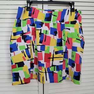 Ibkul Skort Womens XL Geometric Artsy Skirt Tennis Golf stretch Quick Dry Pocket